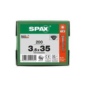ABC SPAX T20 UPPOK. 3,5X35 MUSTA (TORX) 200/LTK