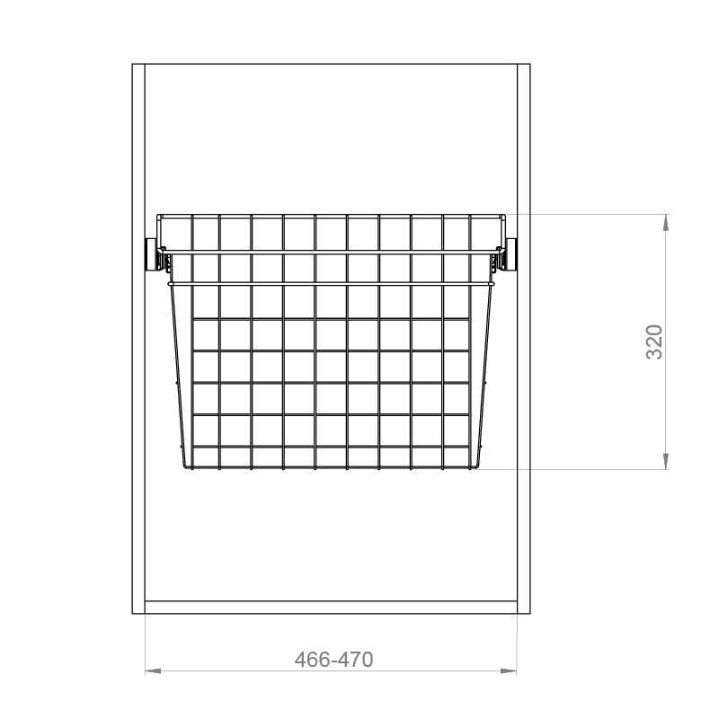Rullakiskokori M50 437x500x140mm LM612 antrasiitti - Image 2