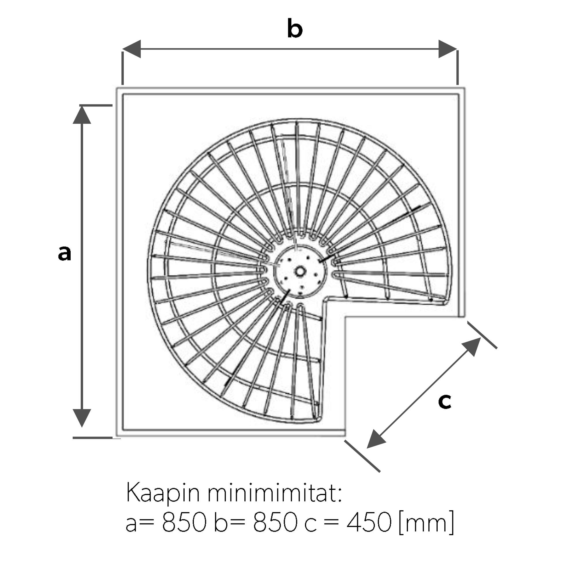 Kulmakaruselli 3/4 800mm LM 228 antrasiitti - Image 3