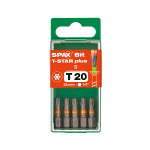 RUUVAUSKÄRKI T-20 (5 KPL) SPAX 3,5 - 5 MM TORX-RUUVEILLE