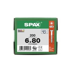 ABC SPAX TX UPPOKANTA 6X80 T30 OSAKIERRE (TORX)