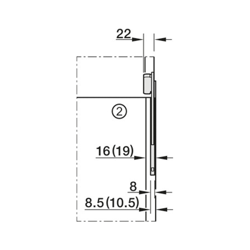 Nostin Häfele Free Slim Flap 1.10 PUSH uppo-as, antrasiitti - Image 8