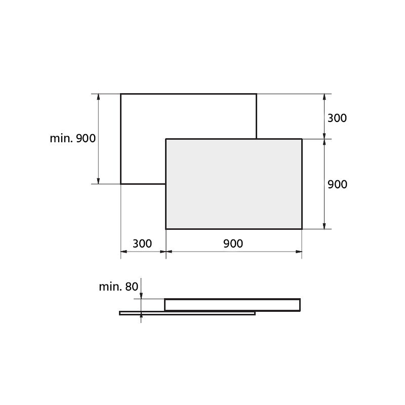 ATIM Corner 900x900 mm pöytämekanismi - Image 2