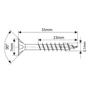 ABC SPAX T20 UPPOK. 3,5X35 MUSTA (TORX) 200/LTK